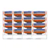 Aparelho de barbear manual masculino em estoque com lâminas de três camadas, cabeça de lâmina de aço inoxidável multicamada, modelo bicolor laranja e azul