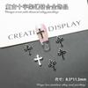 Arte de Unhas Vermelho Cibernético Cruz Liga Joia Rosa Super Brilhante Cheio de Diamantes Prata Vintage Unhas Croheart