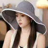 Sombrero de Protección Solar de Nuevo Estilo 2026 para Ciclismo al Aire Libre en Primavera y Verano, Sombrero de Parte Superior Abierta con Protección Integrada para el Cuello y Sombrero de Ala Ancha para el Sol para Mujeres