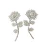 Parche decorativo para chaqueta de traje, diseño de diamante de cristal blanco y negro con forma de ojo de caballo y flor grande, 2024