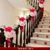 Decoración de pasamanos de escalera para boda juego de diseño de habitación de boda dormitorio de la novia palabra feliz tirar suministros de boda