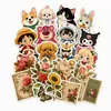 Pegatinas Culturales y Creativas de Dibujos Animados Forma Irregular Personalizada Pegatinas Autoadhesivas Hechas a Medida Transfronterizas Personajes Impermeables Flores Pegatinas de Anime Impresión