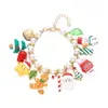 Pulsera Navideña Linda de Perlas de Imitación Transfronteriza Europea y Americana, Versátil, de Alta Gama y Dulce, Joyería Hecha a Mano con Cuentas para Mejores Amigas