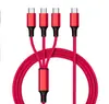 Cabo de Carregamento para Celular Três em Um Trançado de Nylon Fabricado na Fábrica Adequado para Apple e Android Tipo Cabo de Dados Um para Três