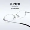 Gafas de alambre plateado de titanio puro, frescas y elegantes, para mujeres con miopía 30921F, montura ovalada para caras cuadradas y redondas, montura de titanio ultraligera de 7 g