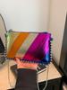 Bolso de Mujer Nuevo Estilo Transfronterizo Costuras en Bloque de Color Contraste de Color Moderno Bolso Cuadrado Pequeño Estilo Punk de Moda Cadena de Cuentas Bolso Bandolera de un Solo Hombro