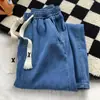 Pantalones vaqueros rectos holgados con cordón para hombre, pantalones cortos de verano finos de marca de moda, color claro, retro, casuales, de pierna ancha