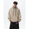 Sudadera con capucha bordada de peso pesado floral americana lavada con arena para hombre, otoño, retro, holgada, casual, con capucha, estilo pareja, prenda exterior