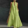Modelo Novo Transfronteiriço Europeu e Americano Verão 2026 Vestido Casual Feminino Cor Sólida Decote V Novo Produto Amazon Tiktok