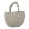 Nueva colección Otoño/Invierno 2026: Bolso de mano minimalista de color liso para mujer, bolso tote pequeño, adecuado para el trabajo y los desplazamientos, bolso acolchado de algodón estilo coreano