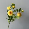 Rosa Artificial Buquê de Rosas Multi-Cabeças Rosa Chá Flor Artificial Decoração Buquê Decoração de Casa