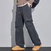 Pantalones casuales de otoño para hombre, pantalones cargo anchos de pierna recta holgada estilo paracaidista, pantalones deportivos cargo de marca modernos estilo americano para adolescentes