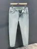 Jeans Bordados de Marca Ins de Lujo Ligero de Moda para Hombre, Corte Holgado, Pierna Ajustada, Denim para Hombre 2026 para Todas las Estaciones