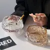 Cenicero de Vidrio Glaciar, de Alta Gama y Elegante, Calidad Premium, Cenicero Creativo Anti-Ceniza Volante para Oficina, Sala de Estar y Uso en el Hogar
