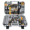 Kit de Ferramentas Domésticas com 139 Peças Conjunto de Reparo em Aço Carbono