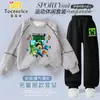 Moletom de Gola Redonda com Marca Colaborativa Minecraft Masculino Creeper Steve Tnt Roupas Periféricas Moda Infantil