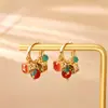 Brincos Populares Coloridos de Pedra Natural Zircônia, Vintage de Luxo Leve, Moda de Alto Padrão, Temperamento Elegante, Joias com Franjas