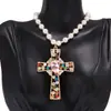 Colar Punk Exagerado Personalizado Transfronteiriço Europeu e Americano Feminino Nicho Cruz Pérola Novo Colar Pingente Feminino