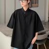 Nova camisa de manga curta estilo chinês moda nacional para homens e mulheres 2024 verão gola zhongshan duffian bonito moda casual camisa drapeada
