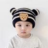 Sombrero Infantil Transfronterizo Sombrero Lindo de Lana para Mujer Otoño e Invierno Cálido Más Terciopelo Espesado Bebé Niño Todo en Uno Sombrero Tejido