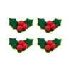 Nuchi Decoración Navideña Transfronteriza Adorno de Lazo DIY Hojas Navideñas Accesorios para Decoración de Árbol de Navidad Arreglo de Escena