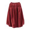 Falda Midi Artística Vintage de Otoño e Invierno para Mujer Costuras de Bolsillo Pana Flor Falda Burbuja Falda Slim Falda Línea A