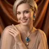 Conjunto de Collar y Pendientes de Perla y Circonita Estilo Lujo Ligero Brillante y Elegante para Mujer, Conjunto de Joyería de Moda para el Día a Día