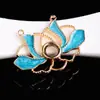 Accesorios de Aleación Retro Colgante de Loto Hueco Material Aceite Goteando Imitación Cloisonné Pasador de Peinado de Disfraz Antiguo Tocado Joyería DIY