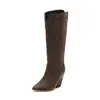 Otoño 2023 Botas de Caballero de punta de tacón alto para mujer Botas de cuero europeas y americanas Botas de moda Zapatos de tacón alto para mujer 40-48 Botas de comercio exterior