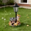 Lâmpada Solar de Resina para Filhote Transfronteiriça para Exterior Decoração de Pátio Doméstico Ornamentos Jardim Gramado Caminho Lâmpada Estátua