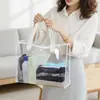 Bolsa Tote de Gran Capacidad, Neceser Transparente Impermeable de PVC, Bolsa de Playa para Estudiantes, Bolsa de Compras de Viaje Portátil, Bolsa de Almacenamiento