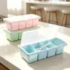Caja de Condimentos de 4 Compartimentos, Contenedor Multifuncional de Plástico para Sal y Glutamato Monosódico, Divisor de Cocina con Cuchara y Tapa, Frasco de Condimentos al por Mayor