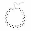 Gargantilla de cadena corta con cristales negros combinables para mujer, estilo coreano, elegante, estilo coreano
