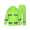 Conjunto de Capa de Chuva e Calça de Chuva Refletiva no Atacado para Saneamento, Trânsito, Administração Rodoviária, Gerenciamento de Propriedades, Patrulha Rodoviária, Serviço de Emergência e Roupa de Chuva Tipo Dividido