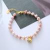 Pulseira de pérolas naturais de água doce, rosa, roxas, simples, para combinar, fashion, namorada, pulseira, verão, luz, presente de luxo, joias para meninas