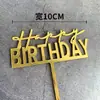 Nueva decoración creativa para tarta de cumpleaños, tarjeta acrílica con diseño de amor en dorado y negro, suministros para decoración de repostería para fiestas