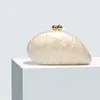 Bolso de Noche Bolso de Perlas Acrílicas Bolso Cruzado al Hombro Bolso Cruzado de un Solo Hombro Lindo Bolso de Mano de Perla Color Marfil
