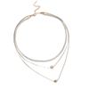 Collar de cadena pentagonal de acero inoxidable multicapa con forma de estrella, cadena para el cuello, cadena para la clavícula, joyería al por mayor, gran oferta transfronteriza de Amazon