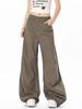 OREETA, Calças Machete Crowd de Rua Soltas de Perfil Lavado, Marca de Moda Americana Retrô Casual Crowd Calças Banana