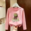 Camiseta de Manga Larga para Niñas, Nuevo Estilo Coreano Otoño 2026, Camiseta Básica Casual para Niños Mayores, Top de Cuello Redondo para Niños, Ropa de Otoño