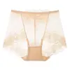 Ropa interior nueva para mujer de encaje sexy sin costuras de cintura media-alta talla grande hueca bragas para mujer transpirables y cómodas fabricantes