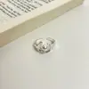 Anillo texturizado de plata de ley S925 para mujer, diseño abierto ajustable, estilo de nicho de alta gama, anillo versátil de lujo ligero para el dedo índice, nuevo