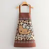 Delantal de Lona Moderno Estilo Coreano con Dibujos, Anti-Manchas y Resistente al Desgaste, para Uso en Cocina Doméstica, Adecuado para el Trabajo, Cocinar y Limpiar, Ropa de Trabajo Resistente a las Manchas