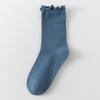 Calcetines de tubo medio para niñas, otoño e invierno, con borde de madera, finos, para recién nacidos, primavera y otoño, para bebés, sueltos, sin apretar las piernas.