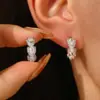 Huajie pendientes de zircón azul Klein nuevos accesorios elegantes de socialité europeos y americanos hebilla de oreja retro de revista venta directa