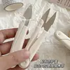 Tijeras pequeñas de costura con resorte de cabeza redonda en forma de U, hechas a mano, portátiles para el hogar, de acero inoxidable, para reparación de hilo de punto de cruz con tapa