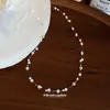 Collar de Perlas de Mijo de Arcilla Suave con Cuentas para Mujer, Cadena de Clavícula Moderna y Elegante, Cadena de Cuello de Lujo Ligero de Gama Alta con Diseño Único