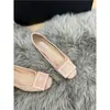 Hebilla Cuadrada Clásica Aumento de Altura 5cm Charol Suave Boca Baja Elegante Zapatos de Vestir sin Cordones para Mujer Punta Redonda Estilo Francés Pure Desire para el Trabajo