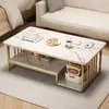 Mesa de centro para sala de estar, nuevo modelo 2026, mesa de té pequeña para balcón, diseño de lujo ligero y de alta gama, mesa de centro simple para apartamentos pequeños