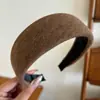 Diadema de Lana Hecha a Mano Coreana Otoño e Invierno 2025 Nueva Diadema de Punto de Alta Gama Diadema Ancha de Corona Alta Accesorio para el Cabello
